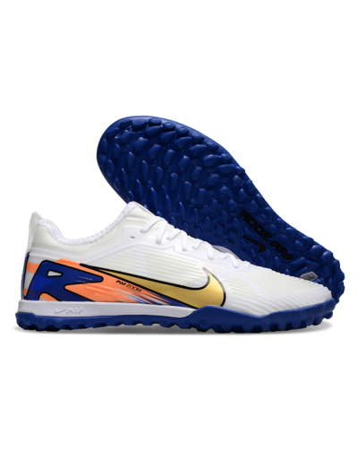 Nike Air Zoom Mercurial Vapor 16 Elite TF Low-Tops Soccer Shoes - White/Gold/Orange/Blue