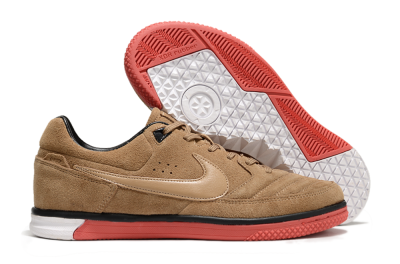 Nike Street Gato IC Low-Tops Soccer Shoes - Brown/Red/White