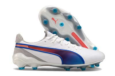 Puma Ultra Ultimate FG Low-Tops Soccer Cleats - White/Blue/Red