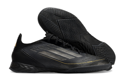 Adidas F50 Pro IC Low-Tops Soccer Shoes - Black/Silver/Gold