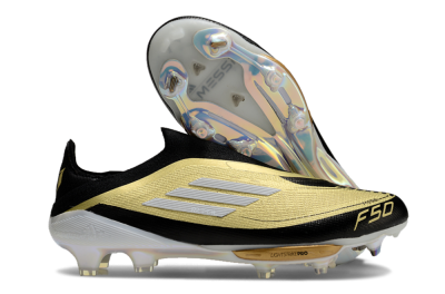 Adidas F50+ Lightstrike Pro Laceless FG Low-Tops Soccer Cleats - Gold/Black/White