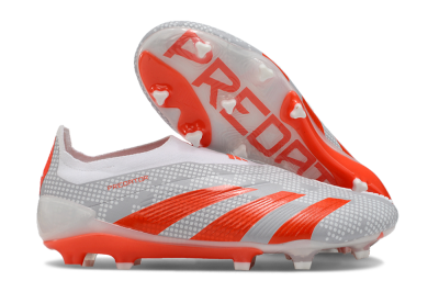 Adidas Predator Elite 24 Laceless FG Low-Tops Soccer Cleats - Grey/Red/White