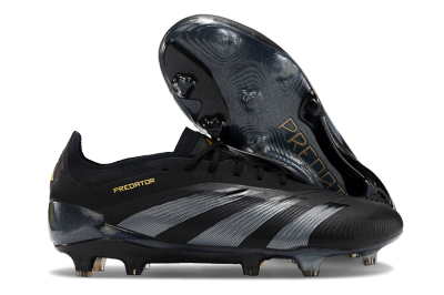 Adidas Predator Elite 24 FG Low-Tops Soccer Cleats - Black/Silver/Yellow