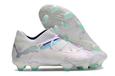 Puma Future Ultimate FG Low-Tops Soccer Cleats - White/Purple/Jade