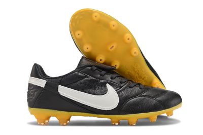 Nike The Premier 3 FG Low-Tops Soccer Cleats - Black/White/Yellow