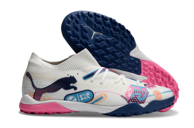 Puma Future Ultimate TF Low-Tops Soccer Shoes - White/Pink/Blue