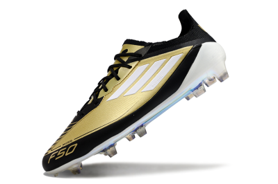 Adidas F50 Adizero Messi FG Low-Tops Soccer Cleats - Gold/White/Black