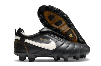 Ronaldo x Nike Tiempo Legend R10 Elite FG Low-Tops Soccer Cleats - Black/White