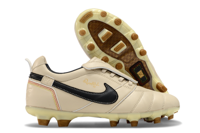 Ronaldo x Nike Tiempo Legend R10 Elite FG Low-Tops Soccer Cleats - Beige/Black