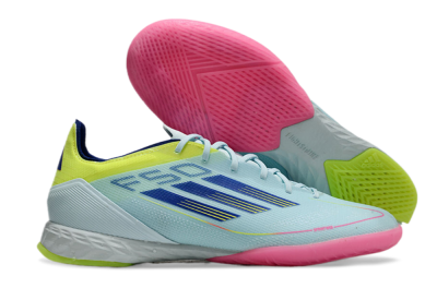 Adidas F50 Pro IC Low-Tops Soccer Shoes - Jade/Blue/Yellow/Pink