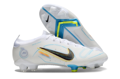 Nike Mercurial Vapor 14 Elite FG Low-Tops Soccer Cleats - White/Black/Yellow