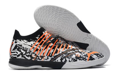 Puma Future Z 1.3 Teazer IC Low-Tops Soccer Shoes - White/Black/Orange