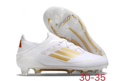 Kids Adidas F50 Elite FG Low-Tops Soccer Cleats - White/Gold/Red