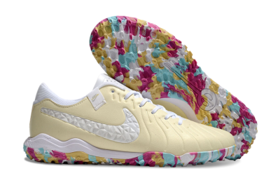 Nike Tiempo Legend 10 Pro TF Low-Tops Soccer Shoes - Beige/White/Rainbow
