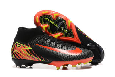 Nike Air Zoom Mercurial Superfly 10 Elite FG High-Tops Soccer Cleats - Black/Red/Yellow