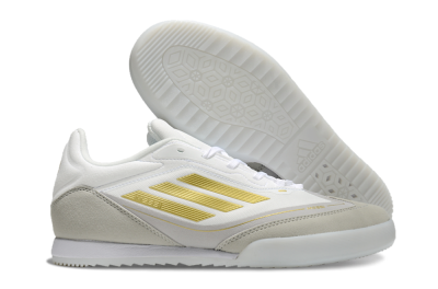 Messi Adizero F50 Freestyle IC Low-Tops Soccer Shoes - White/Grey/Gold