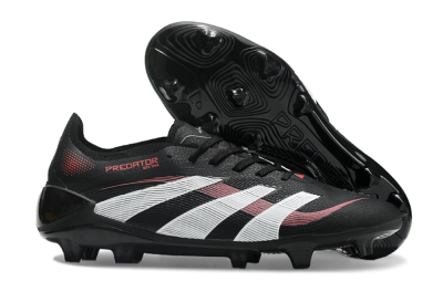 Adidas Predator Elite 2025 Stealth Victory FG Low-Tops Soccer Cleats - Black/White/Red