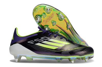 Adidas F50 Elite SG Low-Tops Soccer Cleats - Purple/Yellow/Gold