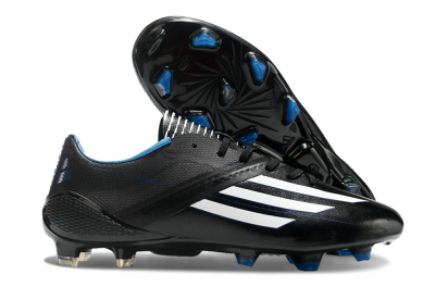 Adidas F50 Adizero Elite FG Low-Tops Soccer Cleats - Black/White/Blue