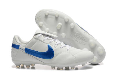 Nike The Premier 3 FG Low-Tops Soccer Cleats - Beige/Blue/White