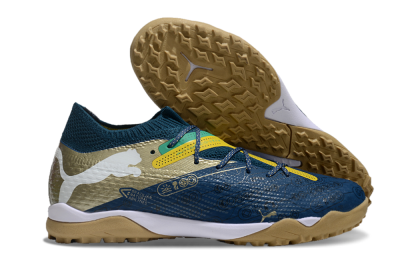 Puma x Neymar Future 7 Ultimate bna TF Low-Tops Soccer Shoes - Blue/Yellow/Green