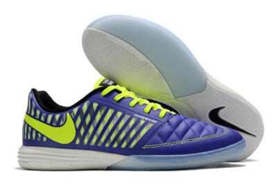 Nike Lunar Gato 2 IC Low-Tops Soccer Shoes - Blue/Yellow/White
