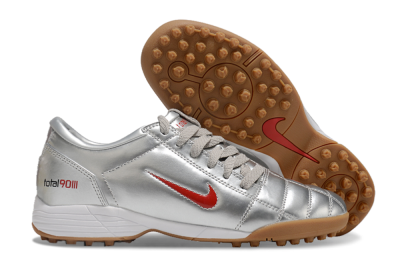 Nike Total 90 II TF Low-Tops Soccer Shoes - Silver/Red/Brown