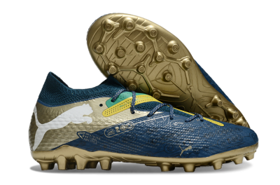 Puma Future Ultimate MG Low-Tops Soccer Cleats - Blue/White/Gold