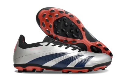 Adidas Predator Elite 24 MG Low-Tops Soccer Cleats - Silver/Blue/Red