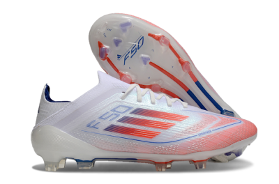 Adidas F50 Elite FG Low-Tops Soccer Cleats - White/Red/Blue