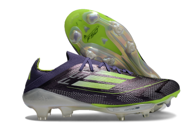 Adidas F50+ Lightstrike Elite FG Low-Tops Soccer Cleats - Purple/Yellow/Silver
