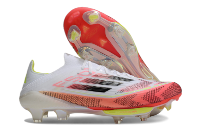 Adidas F50+ Lightstrike Pro FG Low-Tops Soccer Cleats - White/Red/Pink/Black/Yellow