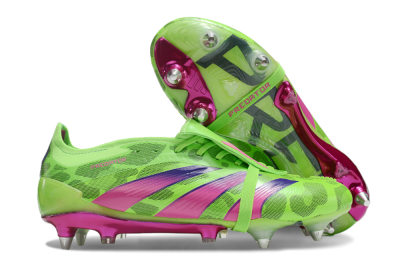Adidas Predator Elite Foldover Tongue SG Low-Tops Soccer Cleats - Yellow/Purple/Pink