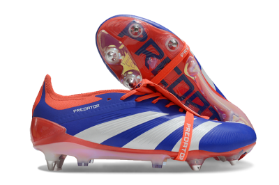 Adidas Predator Elite Foldover Tongue SG Low-Tops Soccer Cleats - Blue/White/Red