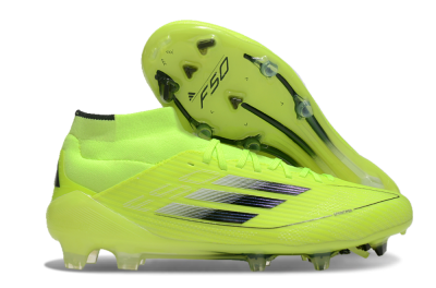 Adidas F50 Elite Mid FG High-Tops Soccer Cleats - Yellow/Blue/White