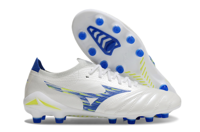 Mizuno Morelia Neo 4 FG Low-Tops Soccer Cleats - White/Blue/Yellow