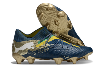 Puma x Neymar Future 7 Ultimate bna FG Low-Tops Soccer Cleats - Blue/Yellow/Green