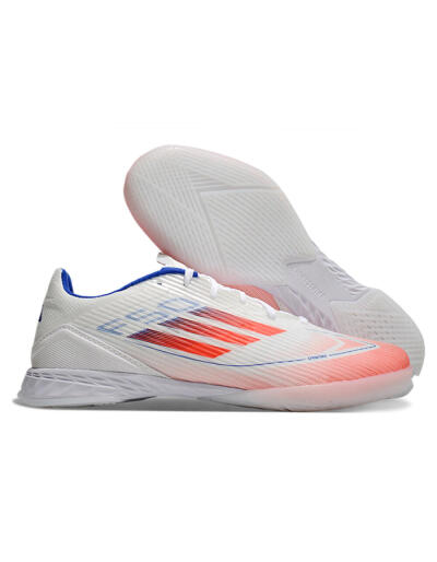 Adidas F50 Elite IC Low-Tops Soccer Shoes - White/Red/Blue