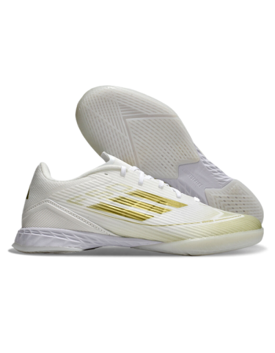 Adidas F50 Elite IC Low-Tops Soccer Shoes - White/Gold