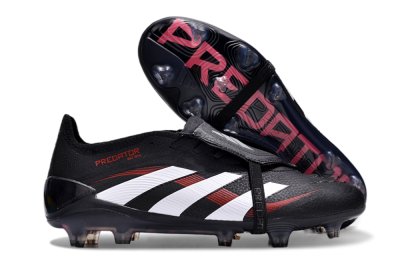 Adidas Predator Elite Foldover Tongue FG Low-Tops Soccer Cleats - Black/White/Red