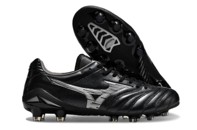 Mizuno Morelia Neo 4 FG Low-Tops Soccer Cleats - Black/Silver