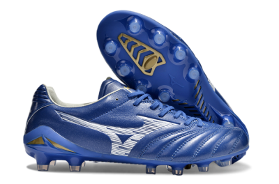 Mizuno Morelia Neo 4 FG Low-Tops Soccer Cleats - Blue/White/Gold