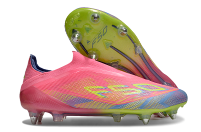 Adidas F50 Elite Laceless SG Low-Tops Soccer Cleats - Red/Yellow/Blue