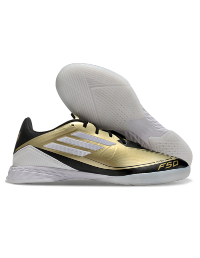 Adidas F50 Elite Messi IC Low-Tops Soccer Shoes - Gold/White/Black