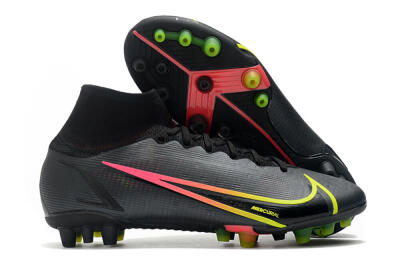 Nike Mercurial Superfly 8 Elite AG High-Tops Soccer Cleats - Black/Yellow/Pink
