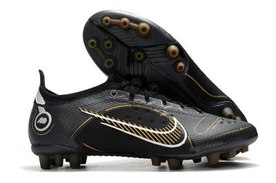 Nike Mercurial Vapor 14 Elite AG Low-Tops Soccer Cleats - Black/Gold/Silver
