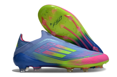 Adidas F50 Elite FG Low-Tops Soccer Cleats - Blue/Pink/Yellow