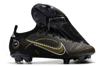 ike Mercurial Vapor 14 Elite FG Low-Tops Soccer Cleats - Black/Gold/Silver