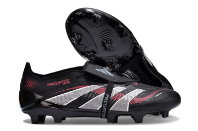 Adidas Predator Elite Foldover Tongue 2025 Stealth Victory FG Low-Tops Soccer Cleats - Black/White/Red