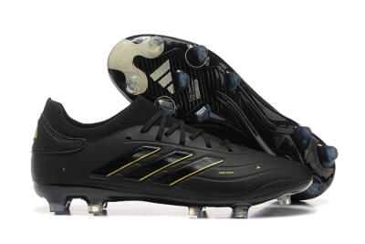 Adidas Copa Pure 2+ FG Low-Tops Soccer Cleats - Black/Gold/Blue